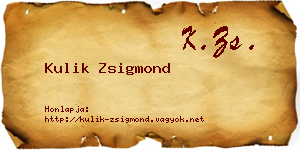 Kulik Zsigmond névjegykártya